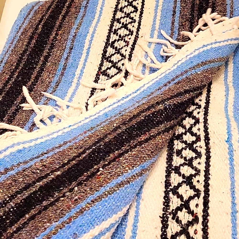 Mexican blue throw blanket